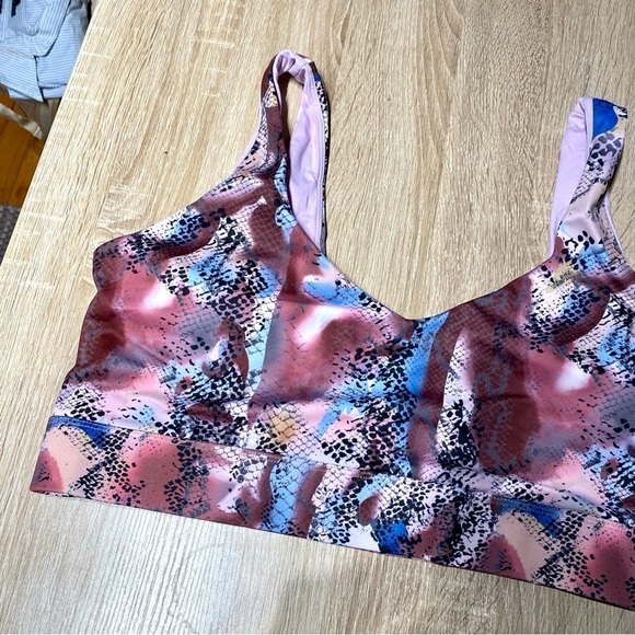 Rebdolls Plus Size Sports Bra - Purple & Blue Snake Print - Picture 2 of 5